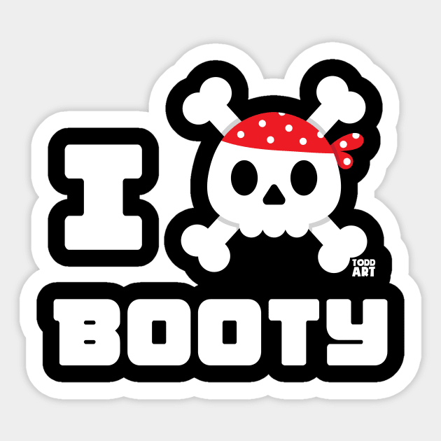 I LOVE BOOTY Sticker by toddgoldmanart